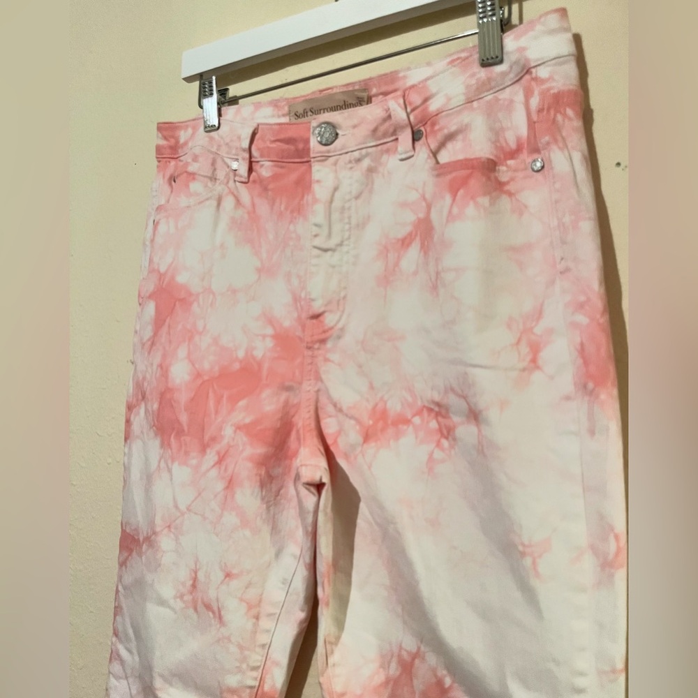 Soft Surroundings Pink Tie Dye Skinny Jeans - Picture 3 of 8